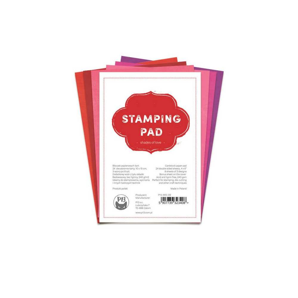 Stamping pad 10 x 15 cm - Piątek Trzynastego - Shades of Love, 24 pcs.