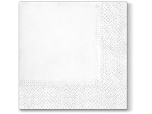 Decorative napkins - Paw - white, Unicolor Lunch, 20 pcs.
