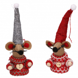 Christmas mouses, makoshka - 12,5 cm, 2 pcs.