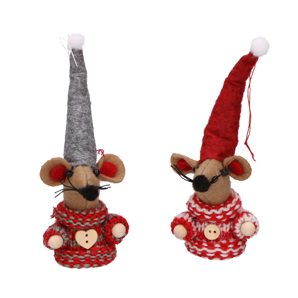 Christmas mouses, makoshka - 12,5 cm, 2 pcs.