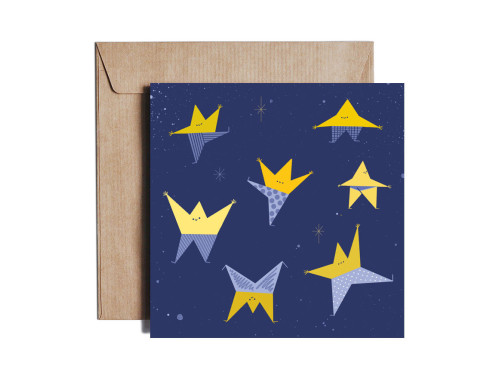 Greeting card - Pieskot - Little Mon Stars, 14,5 x 14,5 cm