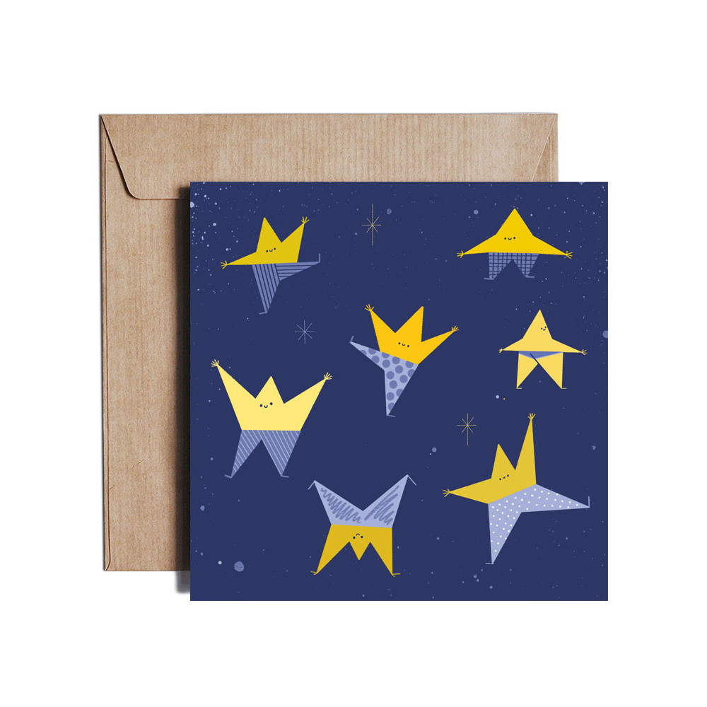 Greeting card - Pieskot - Little Mon Stars, 14,5 x 14,5 cm
