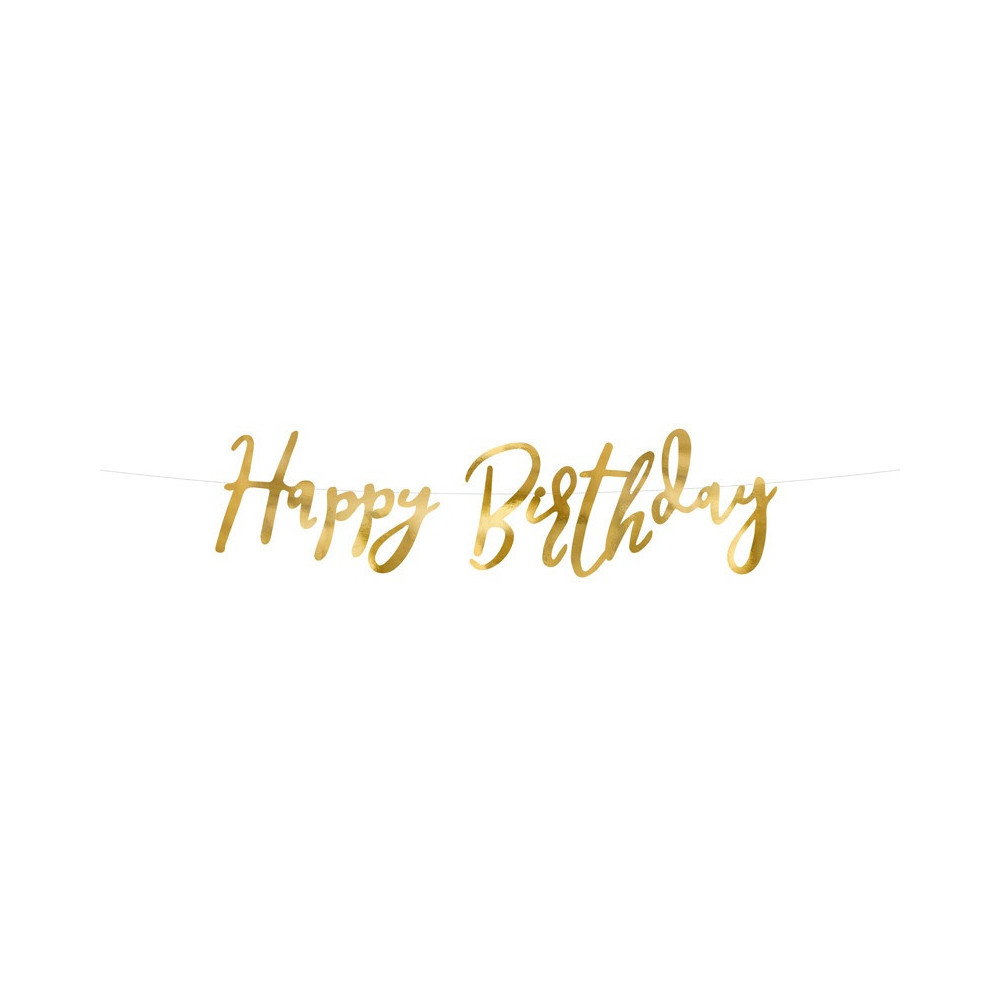 Happy Birthday banner - gold