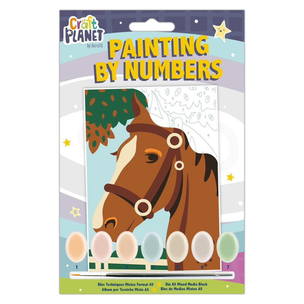 Painting by numbers set for kids Craft Planet - DpCraft - Horse