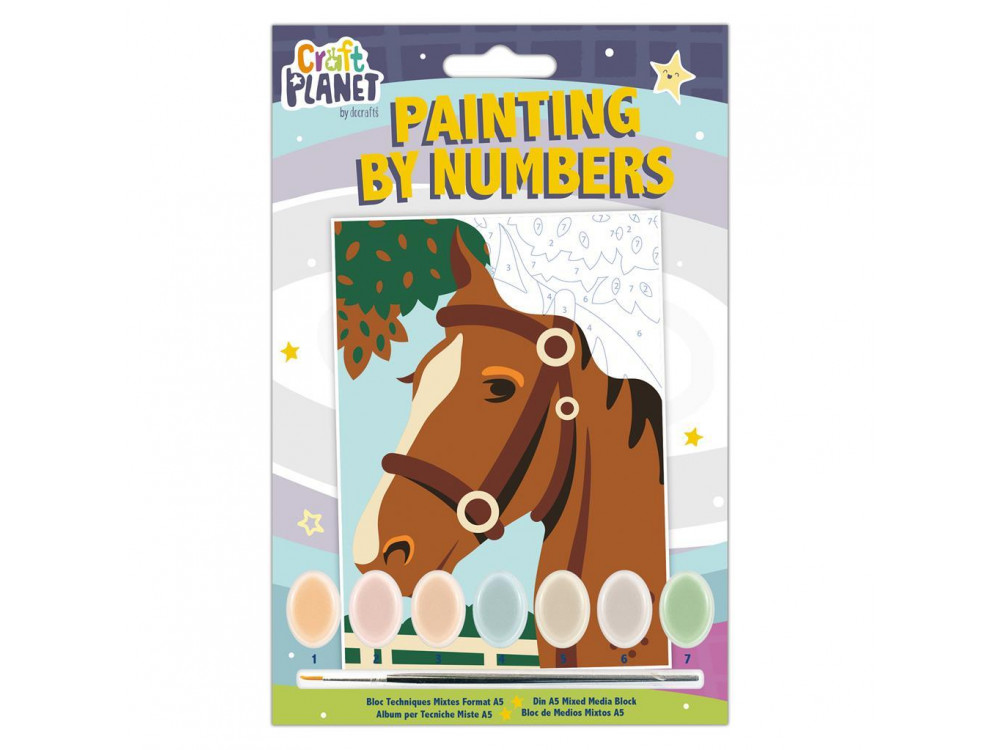 Painting by numbers set for kids Craft Planet - DpCraft - Horse