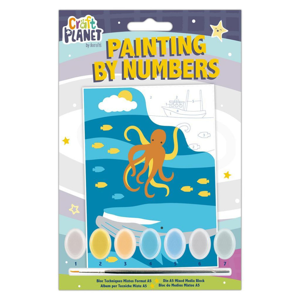 Painting by numbers set for kids Craft Planet - DpCraft - Underwater