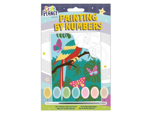Painting by numbers set for kids Craft Planet - DpCraft - Parrot