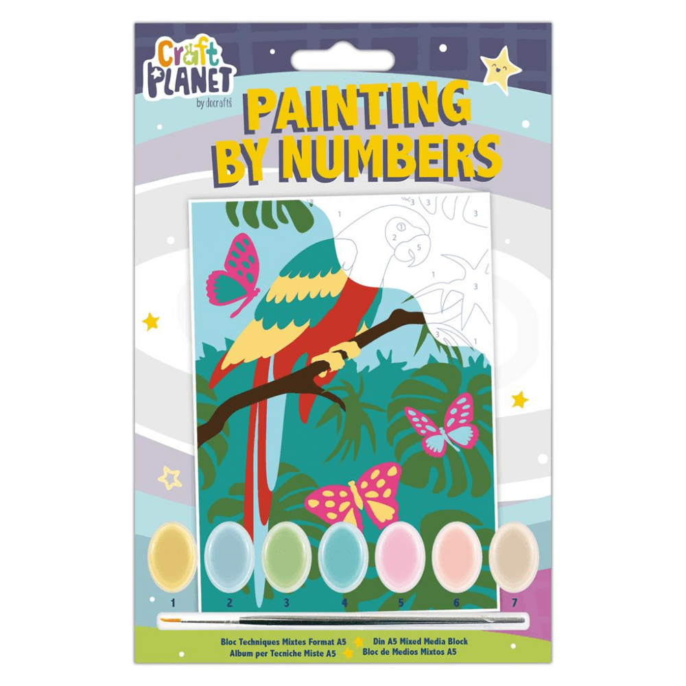 Painting by numbers set for kids Craft Planet - DpCraft - Parrot