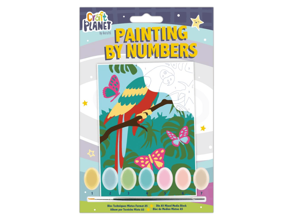 Painting by numbers set for kids Craft Planet - DpCraft - Parrot