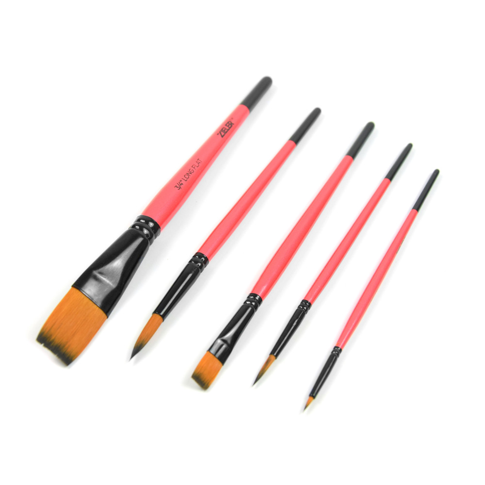 Set of Acrylic & Oil brushes - Zieler - 5 pcs.