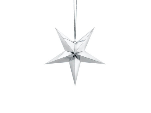 Decorative paper star - silver, 30 cm