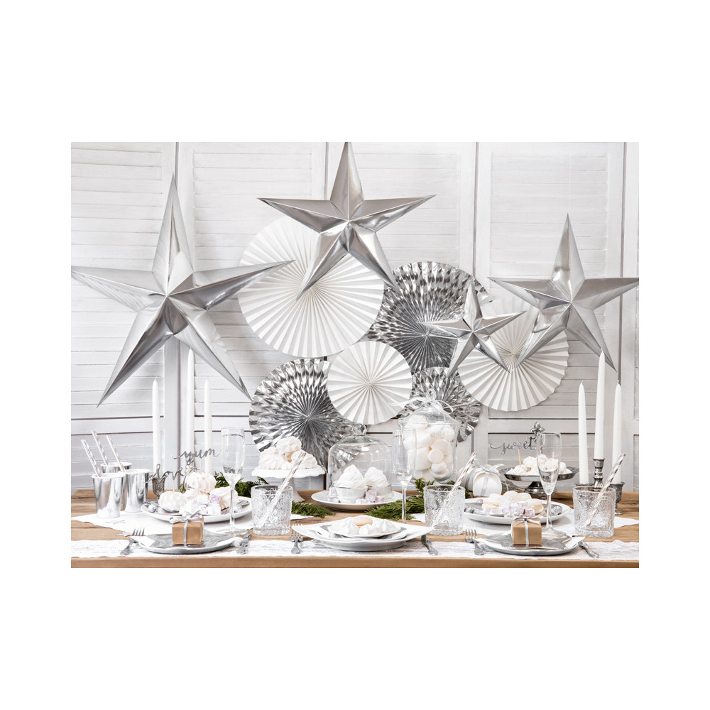 Decorative paper star - silver, 45 cm