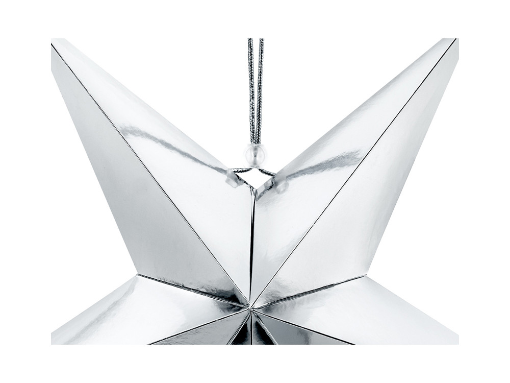 Gwiazda dekoracyjna, papierowa - srebrna, 70 cm
