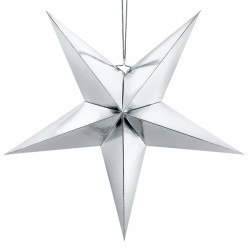 Decorative paper star - silver, 70 cm