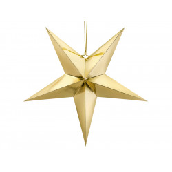 Decorative paper star - gold, 70 cm