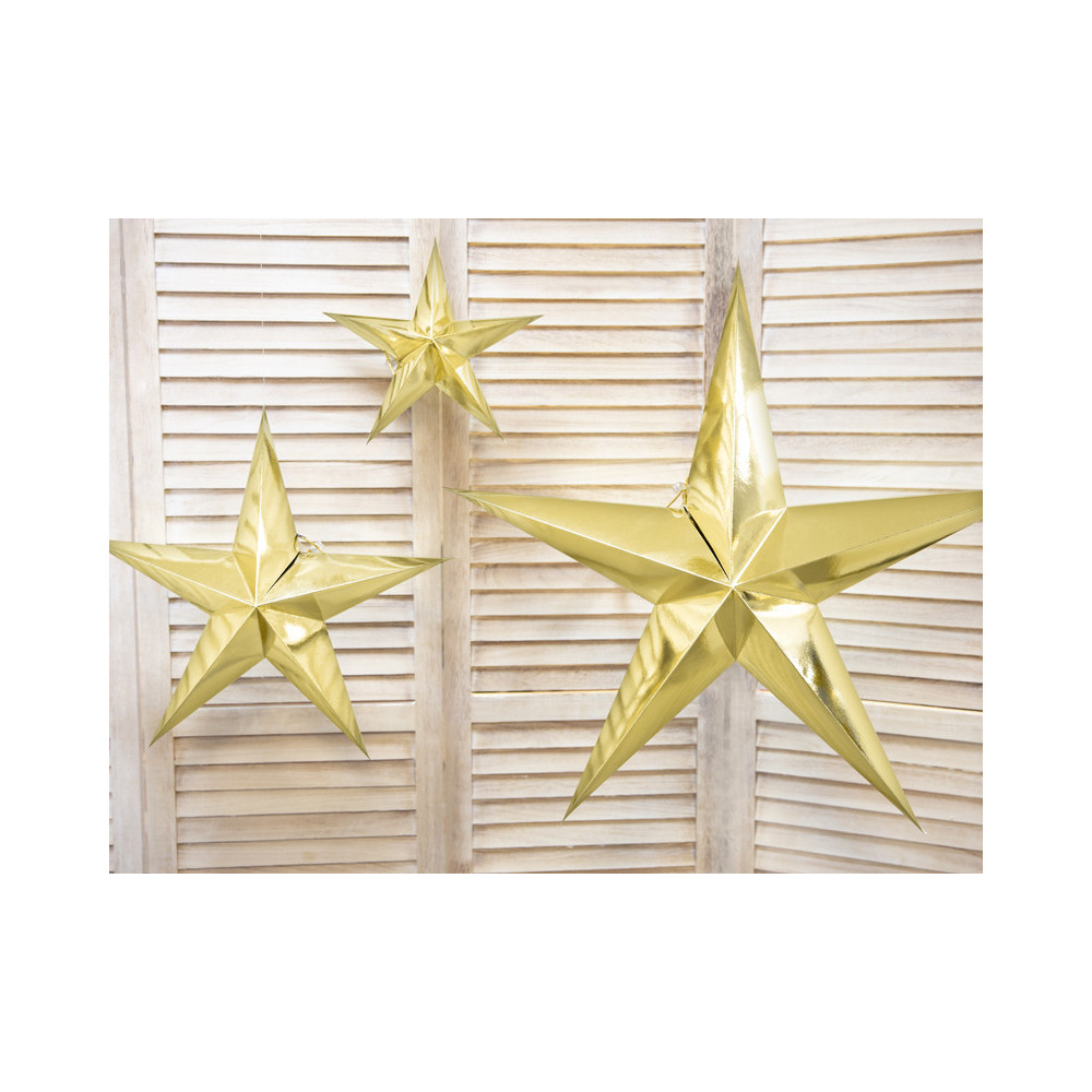 Gwiazda dekoracyjna, papierowa - złota, 70 cm