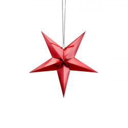 Decorative paper star - red, 30 cm