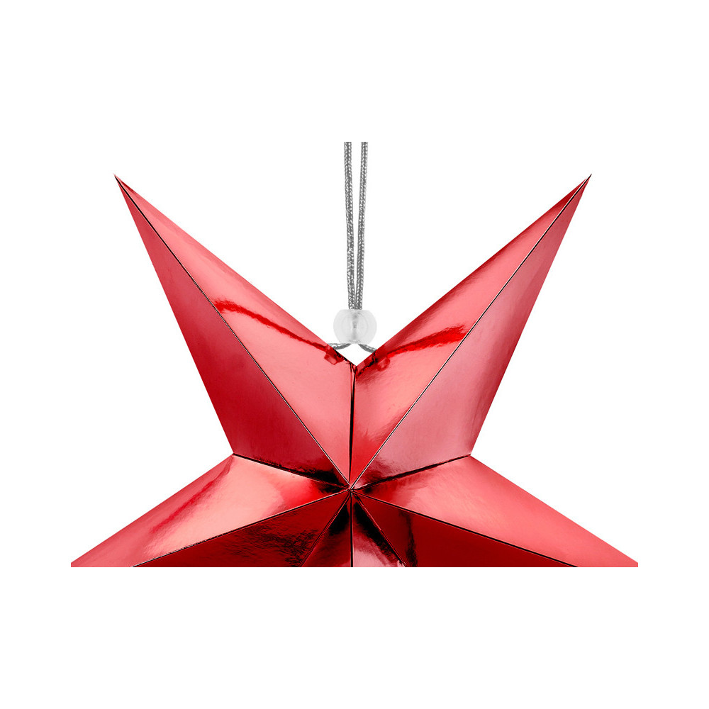 Gwiazda dekoracyjna, papierowa - czerwona, 30 cm