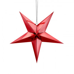 Decorative paper star - red, 45 cm