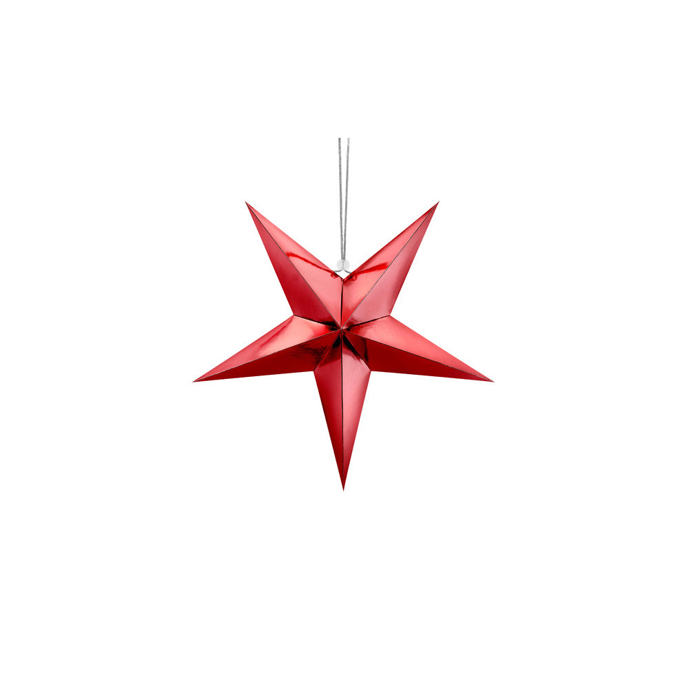 Gwiazda dekoracyjna, papierowa - czerwona, 45 cm
