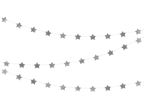 Garland Stars - silver, 3,6 m