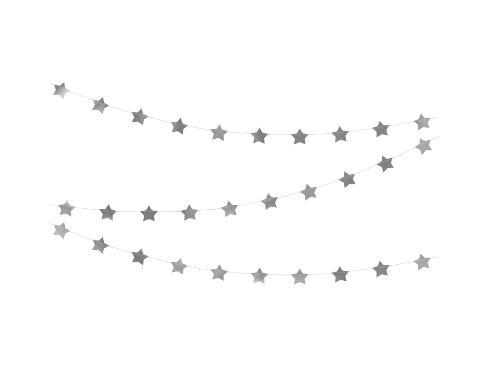 Garland Stars - silver, 3,6 m