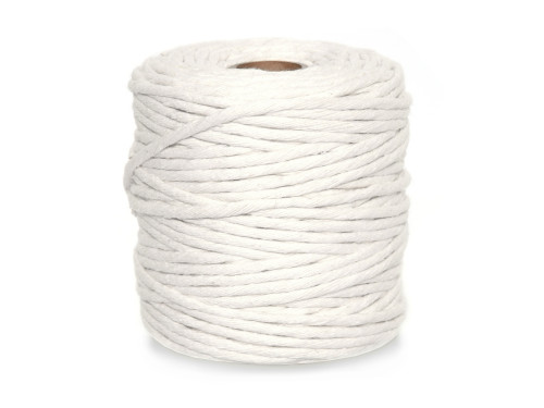 Cotton cord for macrames - cream, 5 mm, 100 m