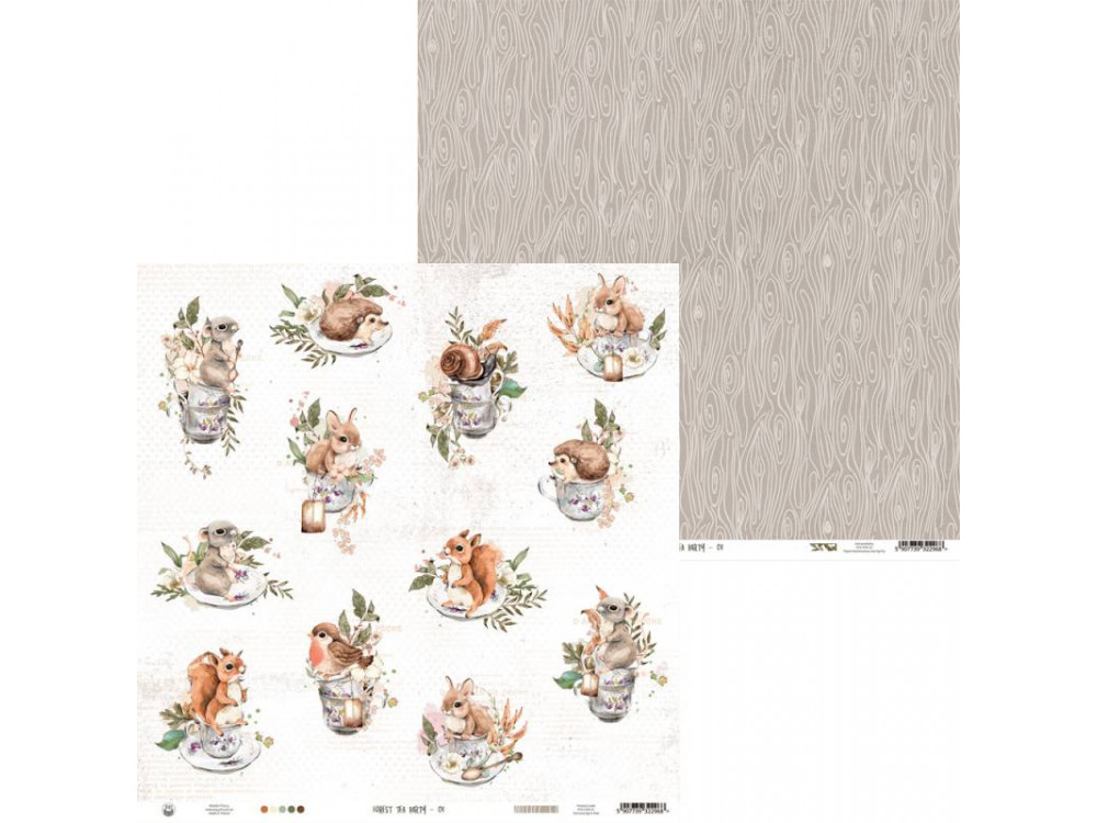Papier do scrapbookingu 30,5 x 30,5 cm - Piątek Trzynastego - Forest Tea Party 01