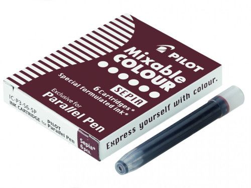 Cartridges for Parallel Fountain Pen - Pilot - sepia, 6 pcs.
