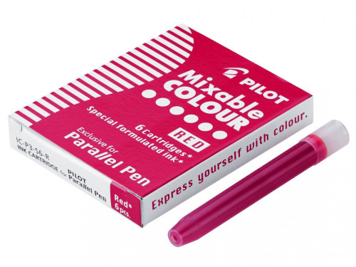 Cartridges for Parallel Fountain Pen - Pilot - red, 6 pcs.