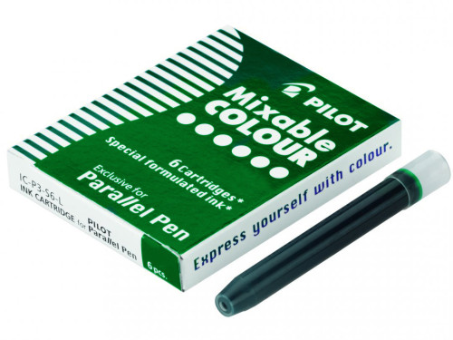 Cartridges for Parallel Fountain Pen - Pilot - green, 6 pcs.