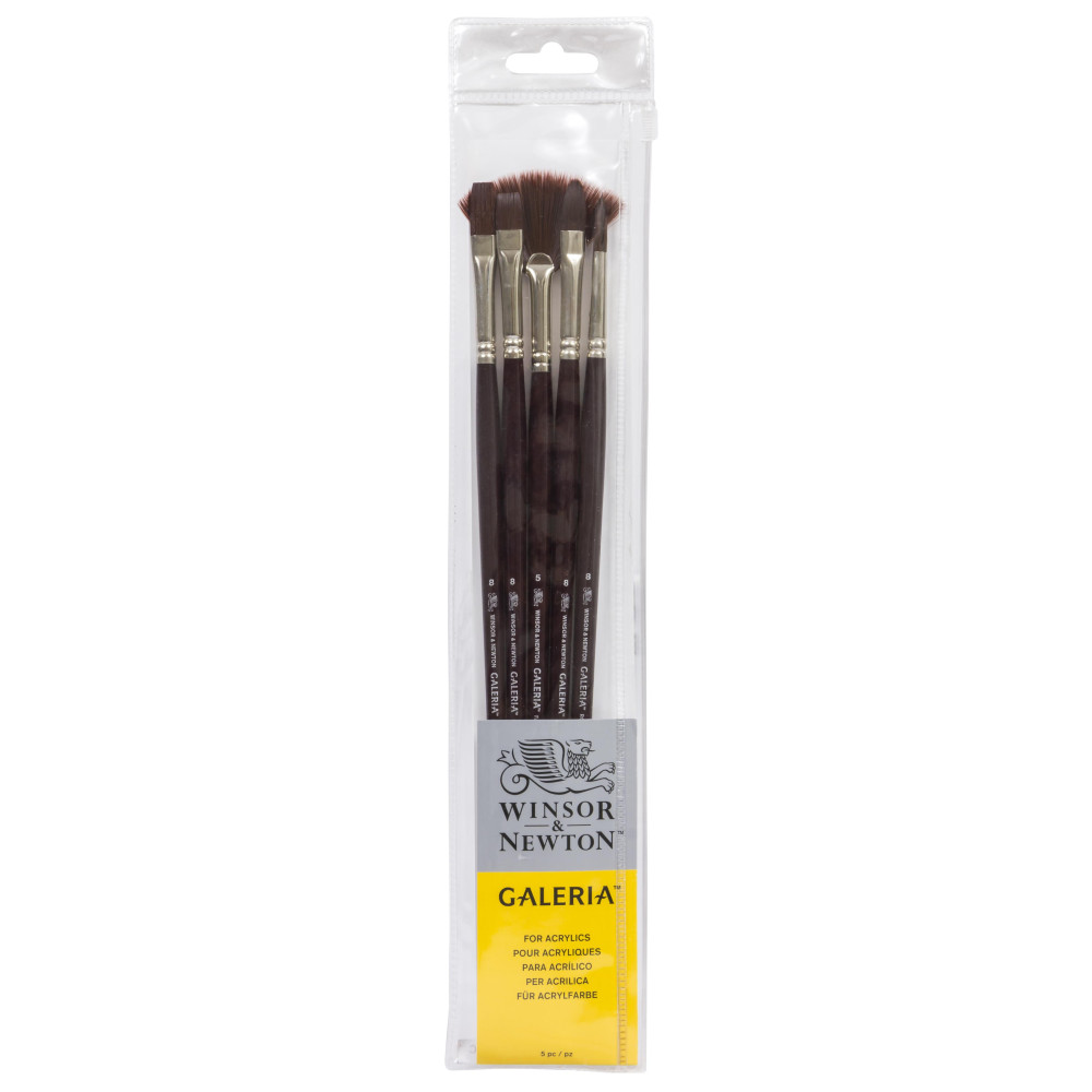 Galeria brush set - Winsor & Newton - long handle, 5 pcs