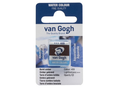 Farba akwarelowa w kostce - Van Gogh - 409 Burnt Umber