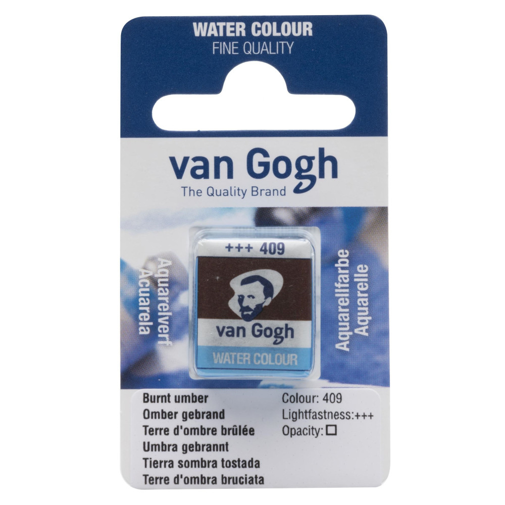 Farba akwarelowa w kostce - Van Gogh - 409 Burnt Umber