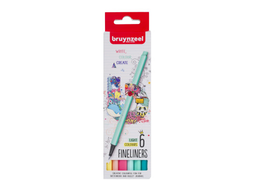 Fineliners set - Bruynzeel - Light, 6 pcs