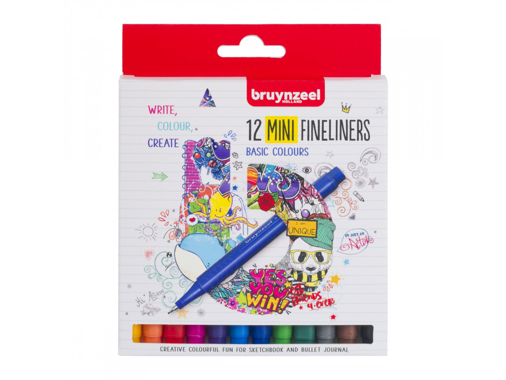 Mini fineliners set - Bruynzeel - 12 pcs