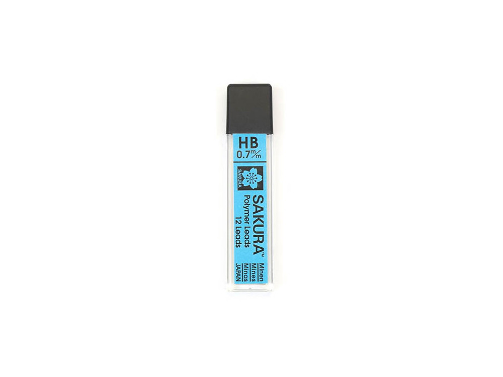 Wkłady grafitowe do ołówków 0,7 mm - Sakura - HB, 12 szt.