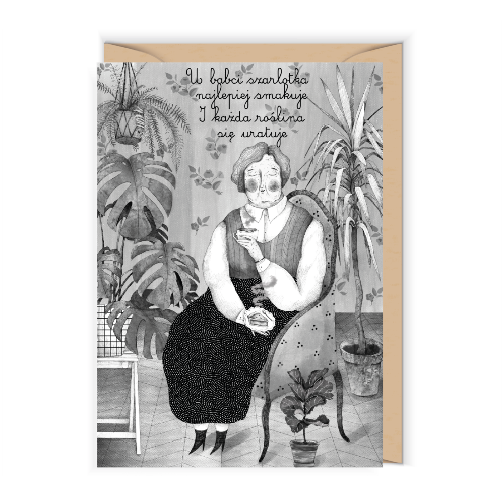 Kartka okolicznościowa - Cudowianki - Babcina szarlotka, 12 x 17 cm
