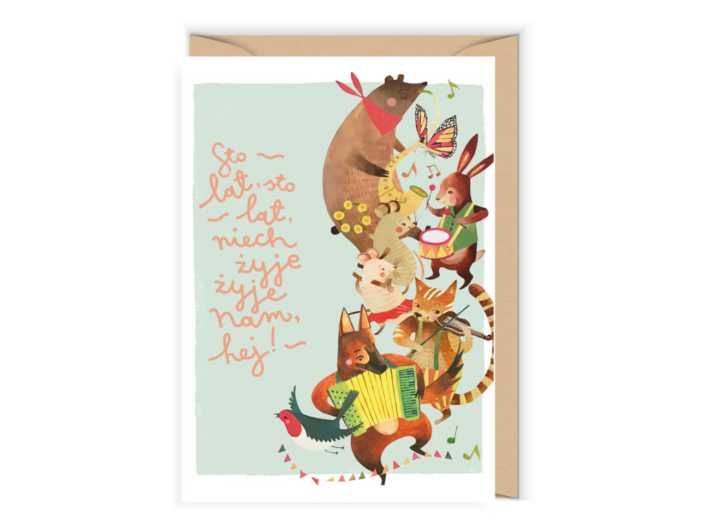 Greeting card - Cudowianki - Urodzinowa orkiestra, 12 x 17 cm