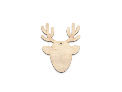 Wooden Rudolph reindeer decoupage pendant - Simply Crafting - 5 cm