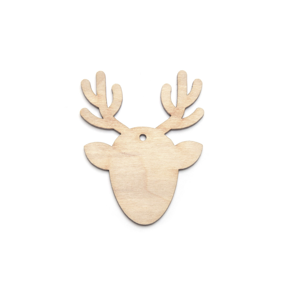 Wooden Rudolph reindeer decoupage pendant - Simply Crafting - 5 cm