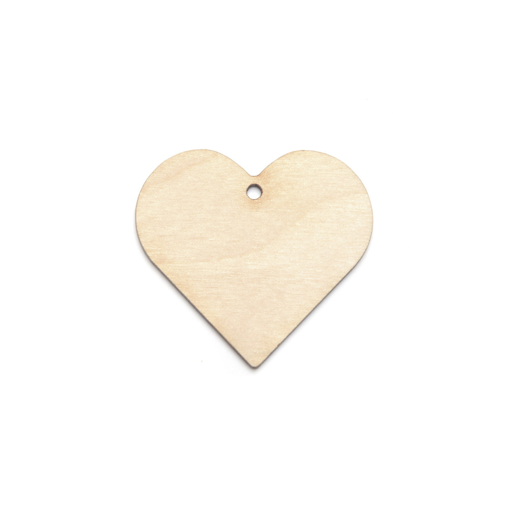 Drewniana zawieszka - Simply Crafting - serce, 4 cm