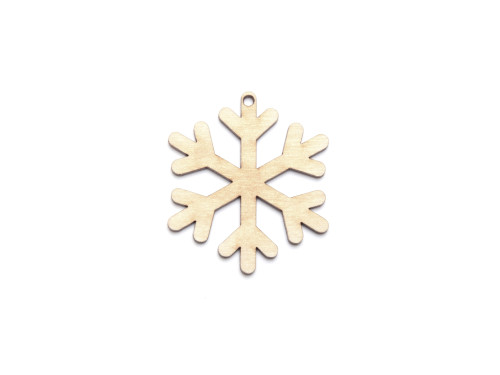 Wooden snowflake decoupage pendant - Simply Crafting - 4 cm