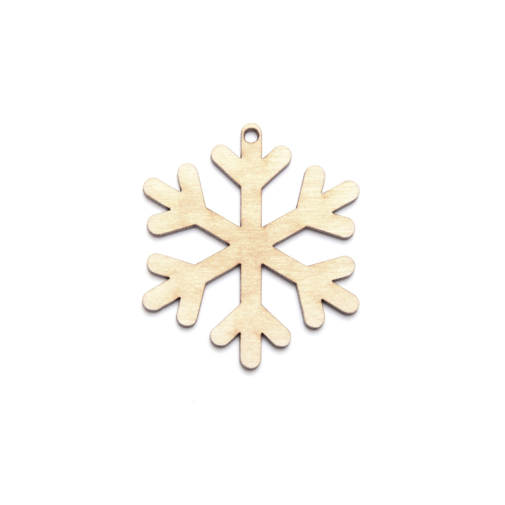 Wooden snowflake decoupage pendant - Simply Crafting - 4 cm