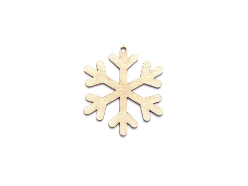 Wooden snowflake decoupage pendant - Simply Crafting - 4 cm