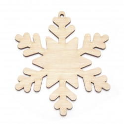 Drewniana zawieszka - Simply Crafting - śnieżynka, 9 cm