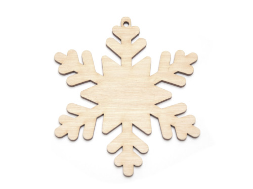 Drewniana zawieszka - Simply Crafting - śnieżynka, 9 cm