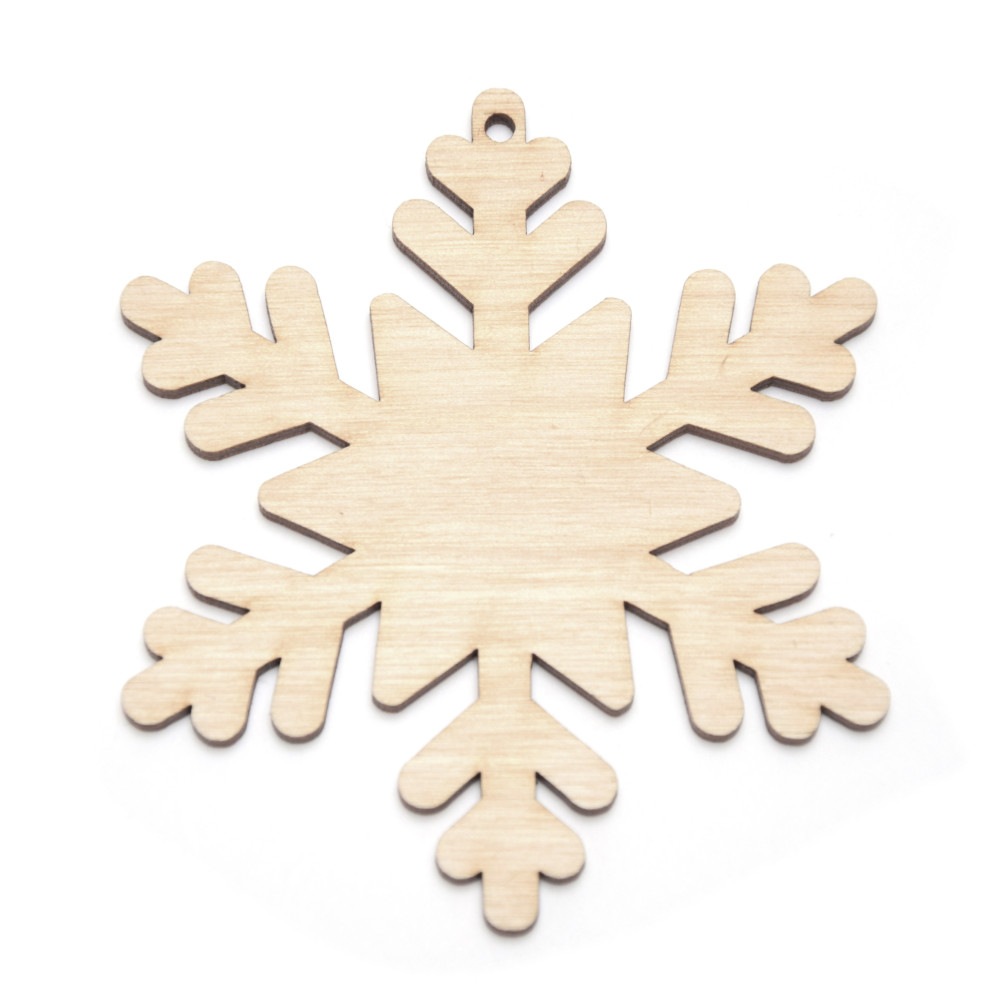 Wooden snowflake decoupage pendant 2 - Simply Crafting - 9 cm