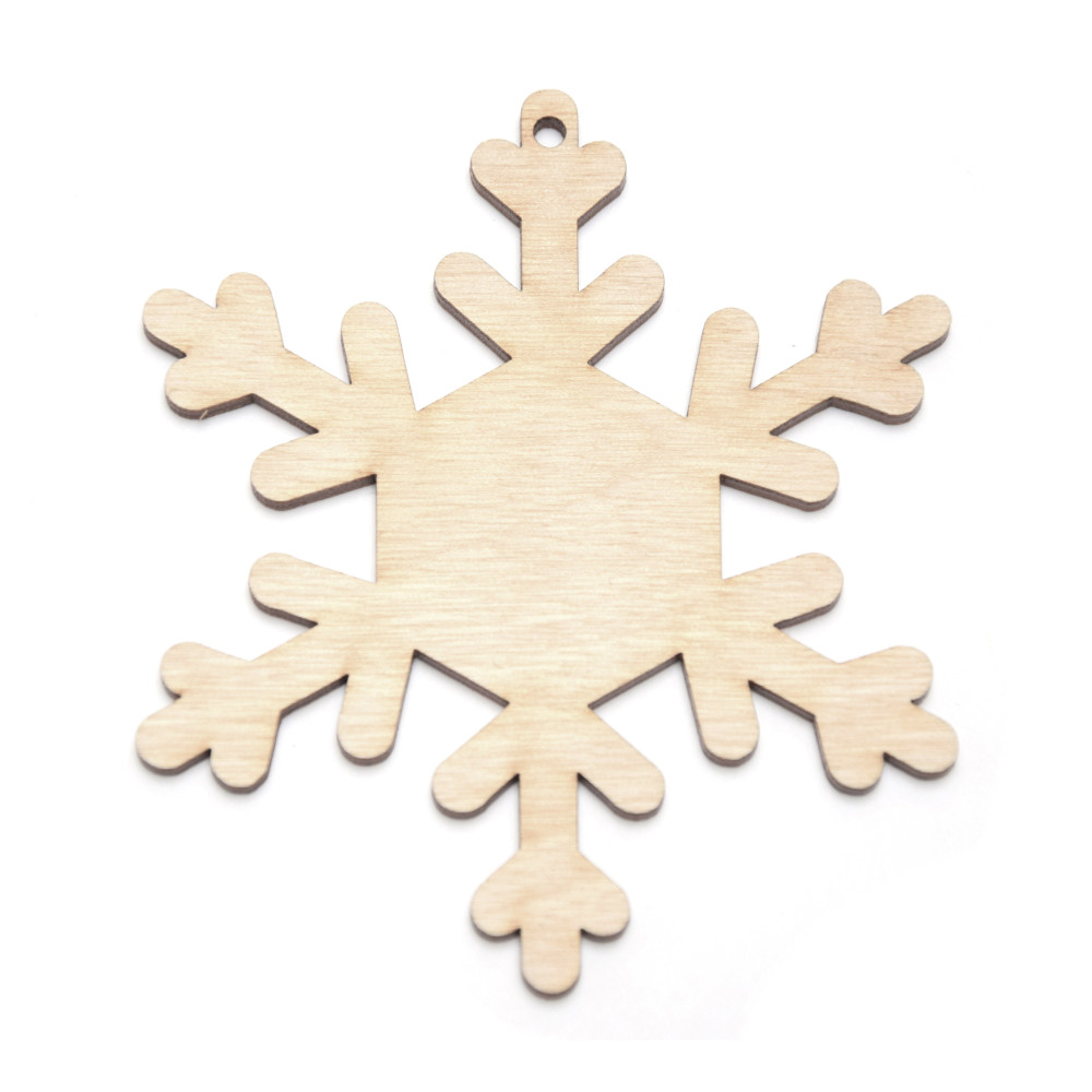 Wooden snowflake decoupage pendant - Simply Crafting - 9 cm