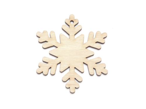 Drewniana zawieszka - Simply Crafting - śnieżynka, 7 cm